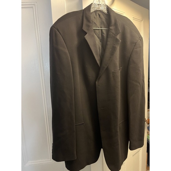 Vintage Hugo Boss Wool Jacket Made in USA 46R Black - Picture 1 of 9